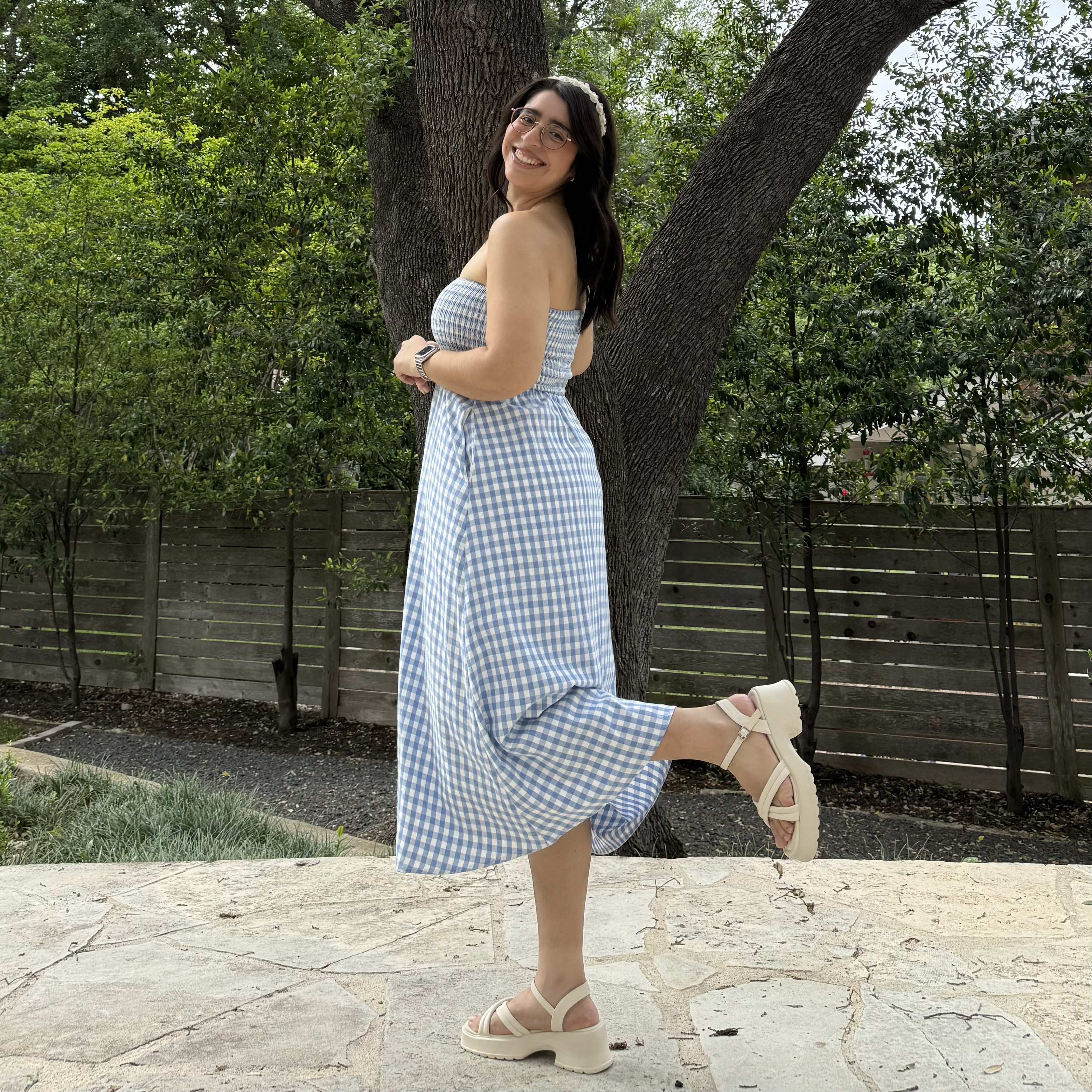 Savannah Dress - Blue Gingham