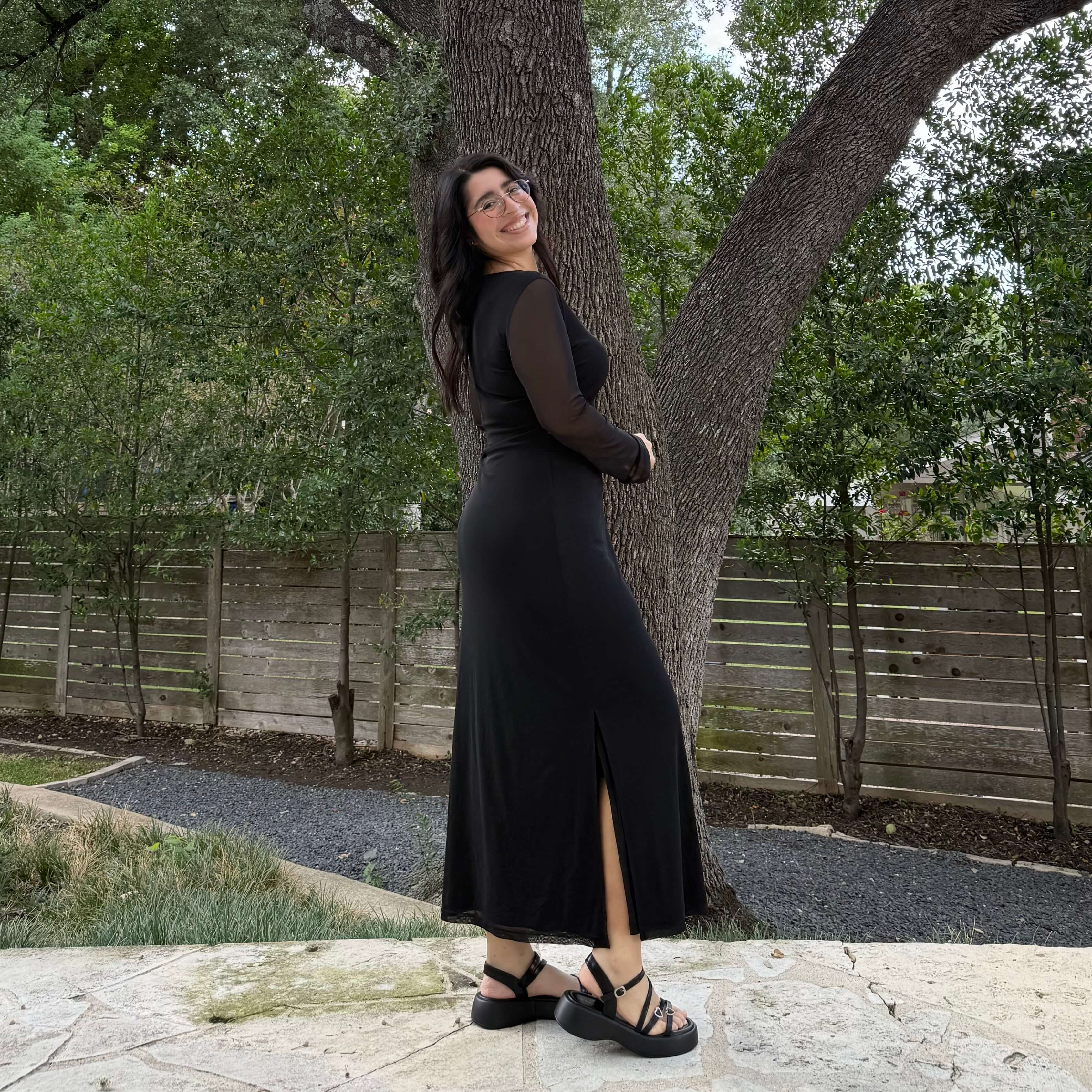 Long-Sleeve Flora Dress - Black *Clearance Sale* Shiny by Nature Long-Sleeve Flora Dress - Black *Clearance Sale* Shiny by Nature