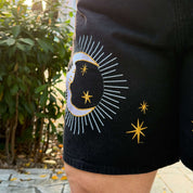 Celestial Denim Shorts - Black