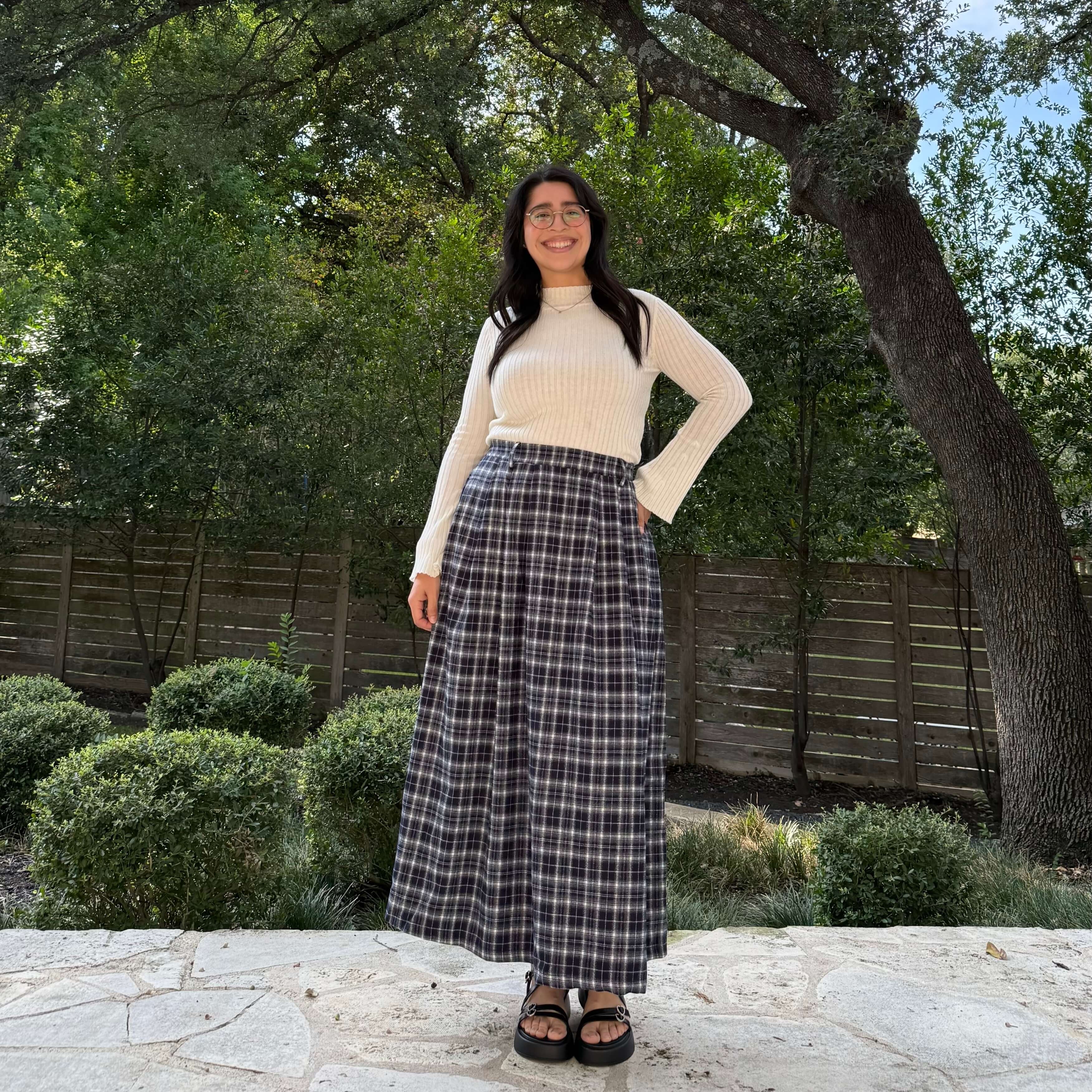 Harvest Moon Skirt - Blueberry Plaid