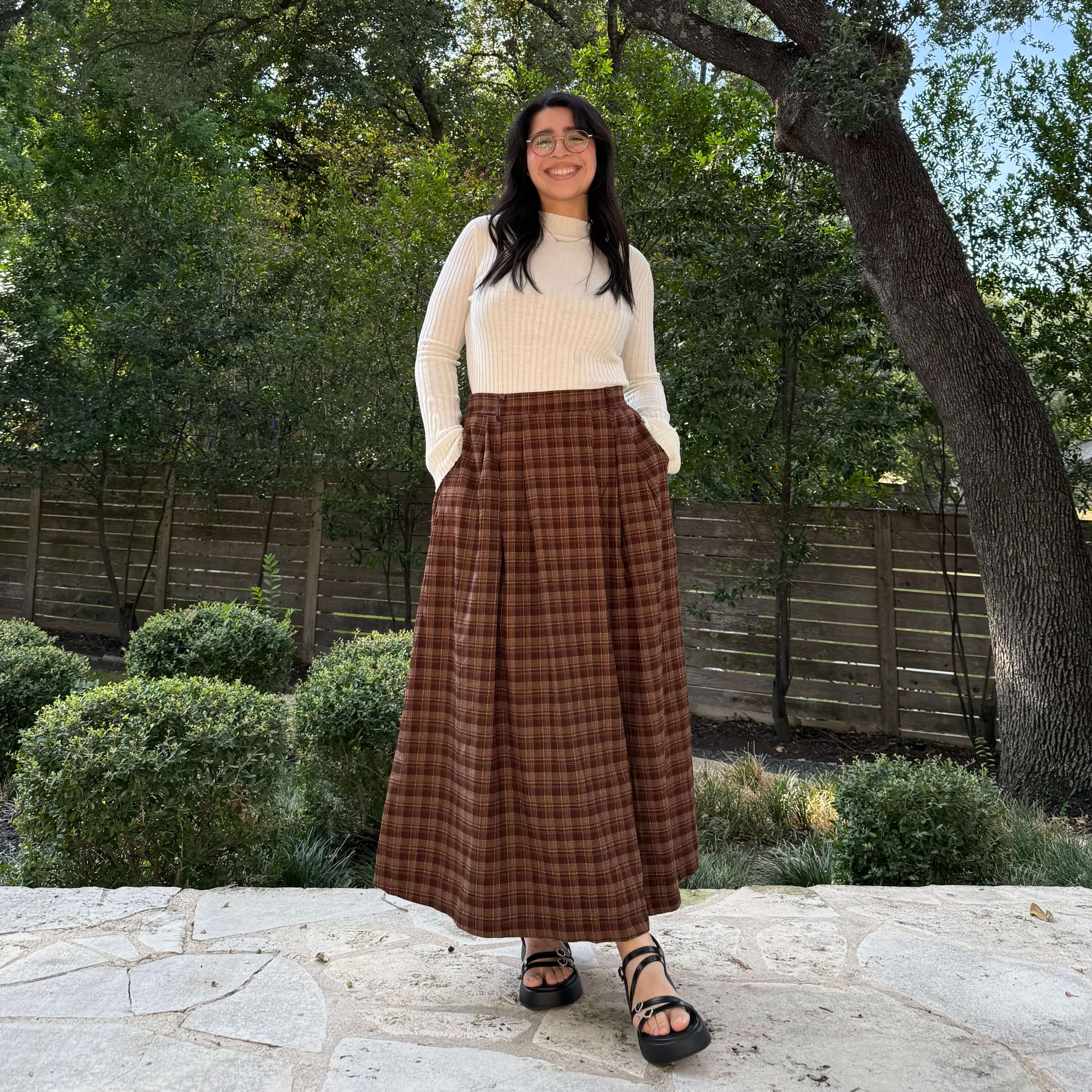 Harvest Moon Skirt - Chestnut Plaid