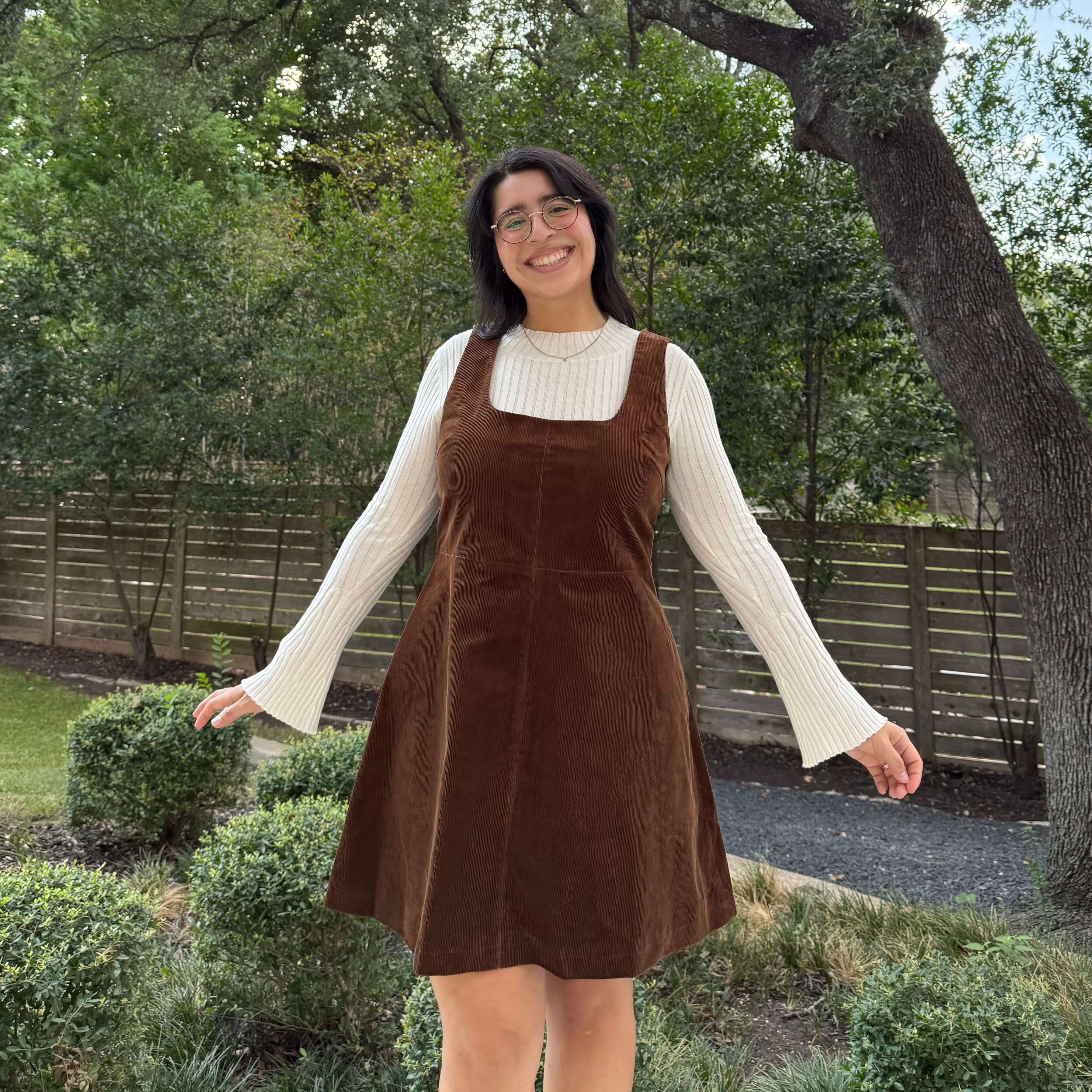 Autumn Corduroy Dress - Acorn