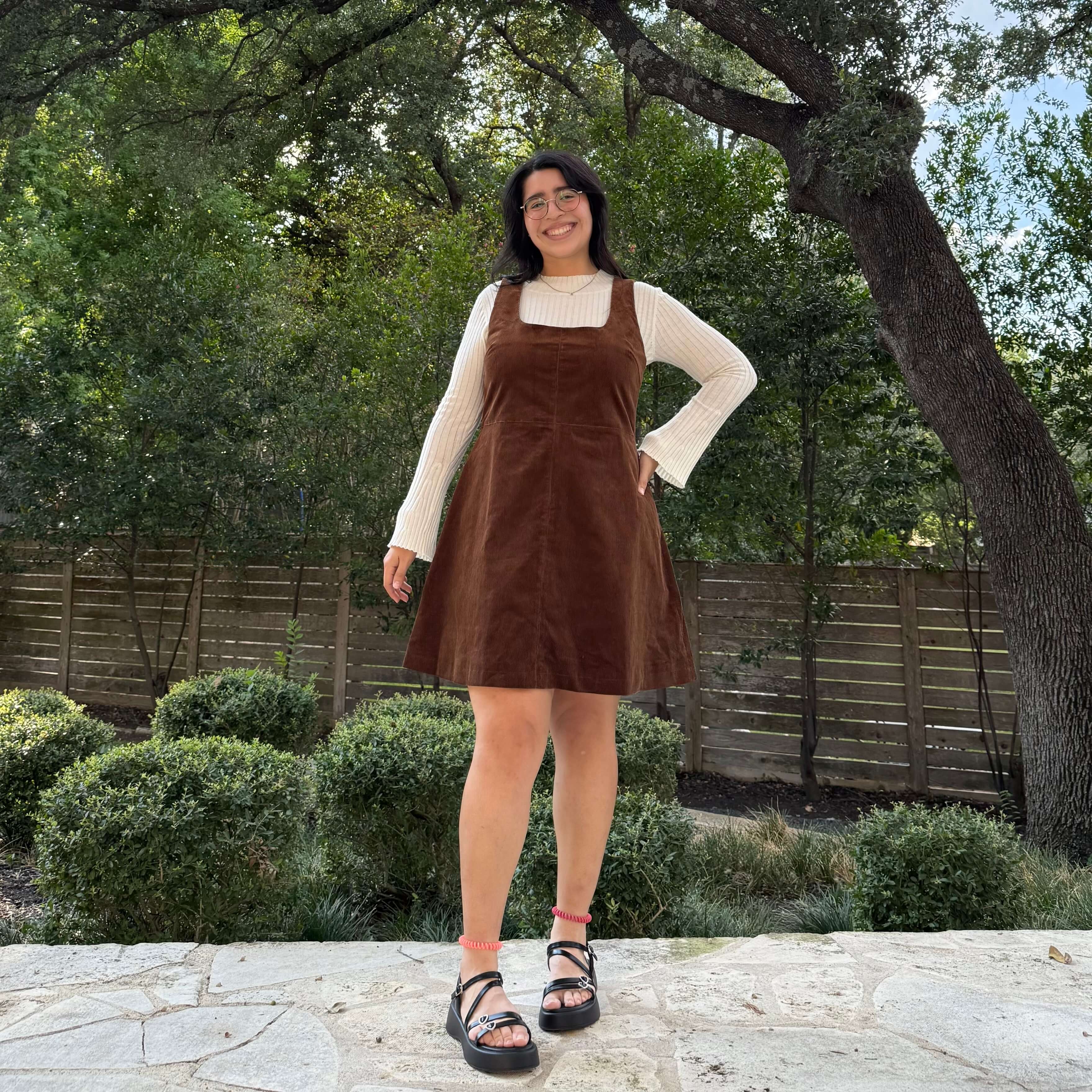 Autumn Corduroy Dress - Acorn