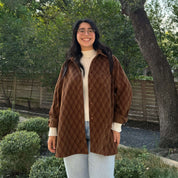 Cozy Long-Sleeve Button-Up - Chocolate Plaid