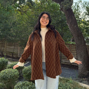 Cozy Long-Sleeve Button-Up - Chocolate Plaid