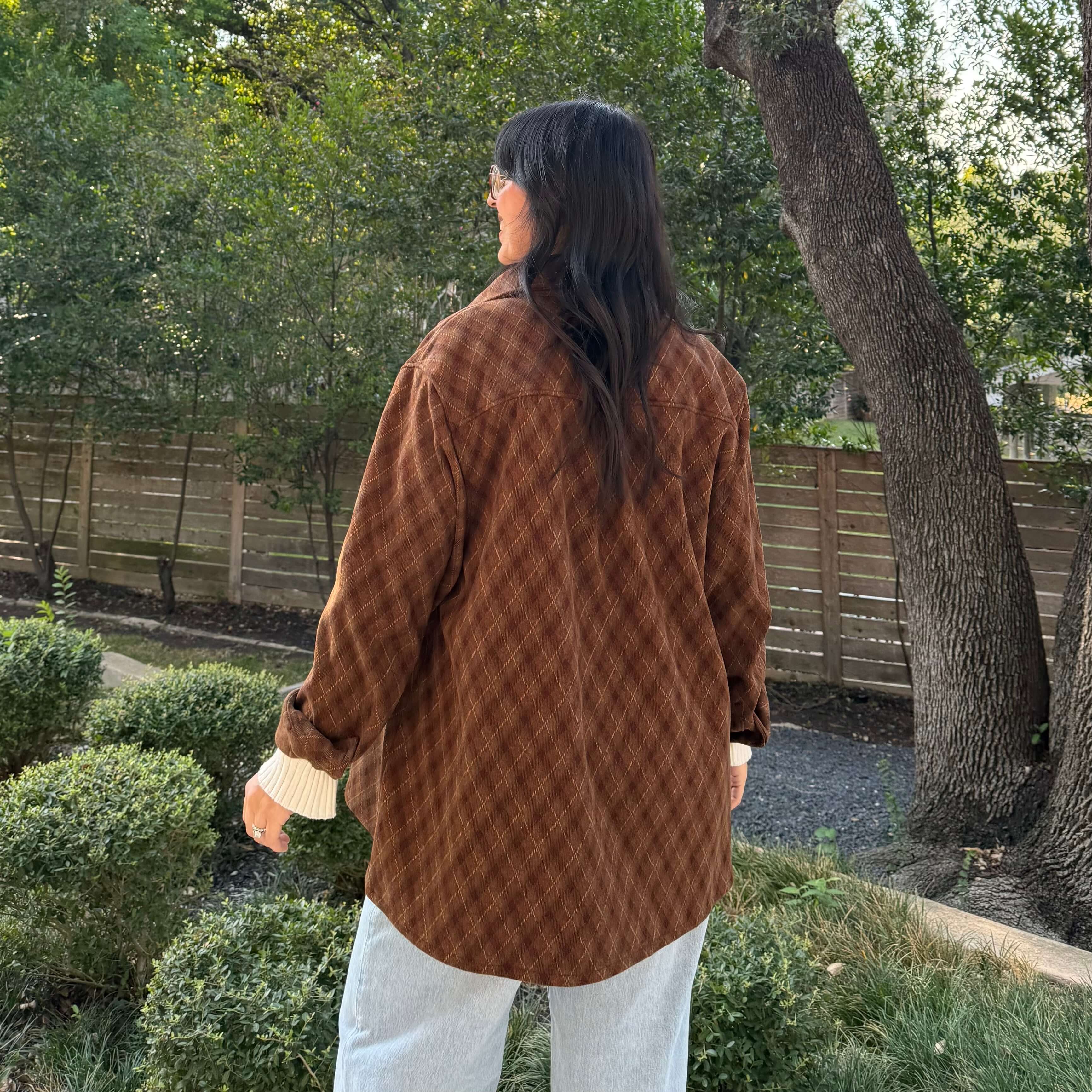 Cozy Long-Sleeve Button-Up - Chocolate Plaid