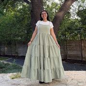 Gingham Maxi Dress - Matcha *Clearance Sale*