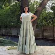 Gingham Maxi Dress - Matcha *Clearance Sale*