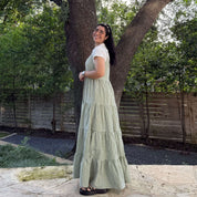 Gingham Maxi Dress - Matcha *Clearance Sale*