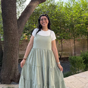 Gingham Maxi Dress - Matcha *Clearance Sale*