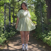 Gingham Dress - Matcha *Clearance Sale*