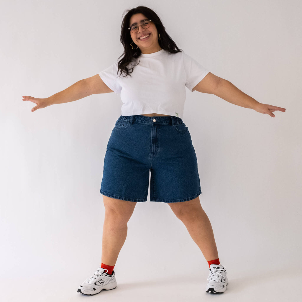 love at first sight denim shorts - medium wash