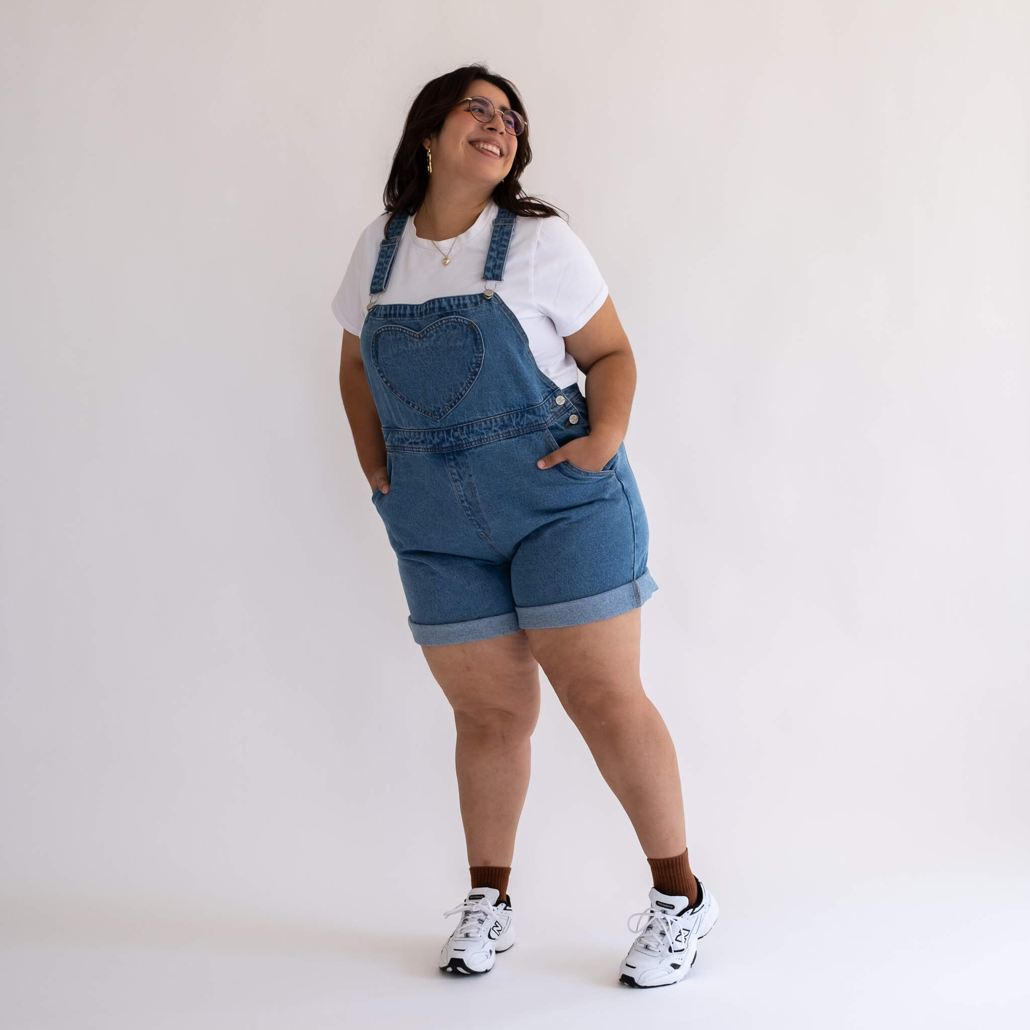Overall Shorts - Light Wash