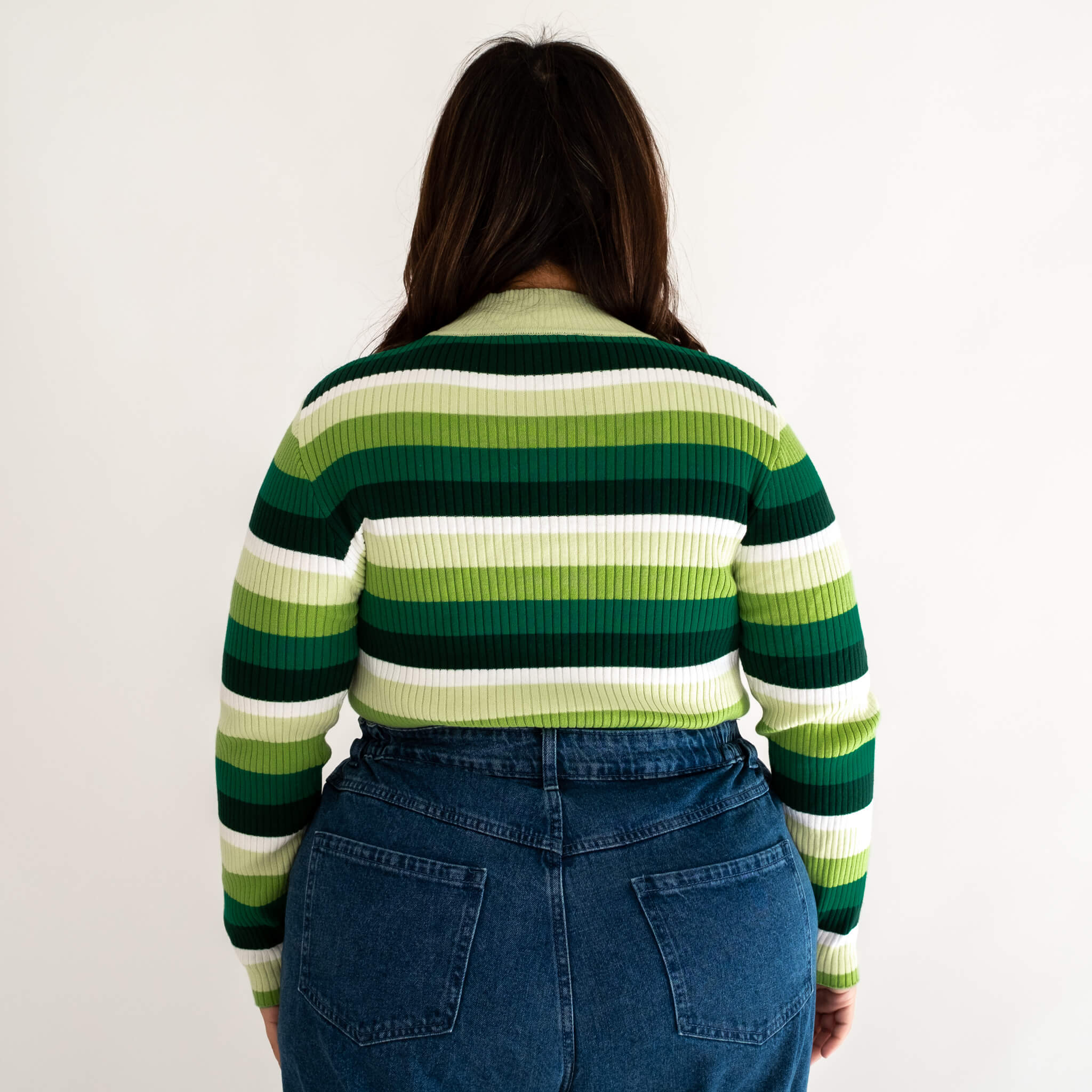 Turtleneck Sweater - Green Stripes